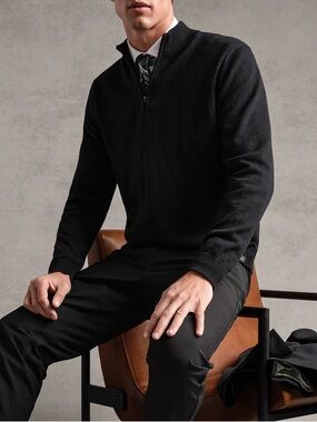 Rhone Commuter 1/4 Zip Sweater Black